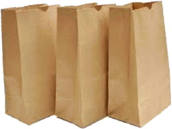 Brown kraft SOS block-bottom paper bags